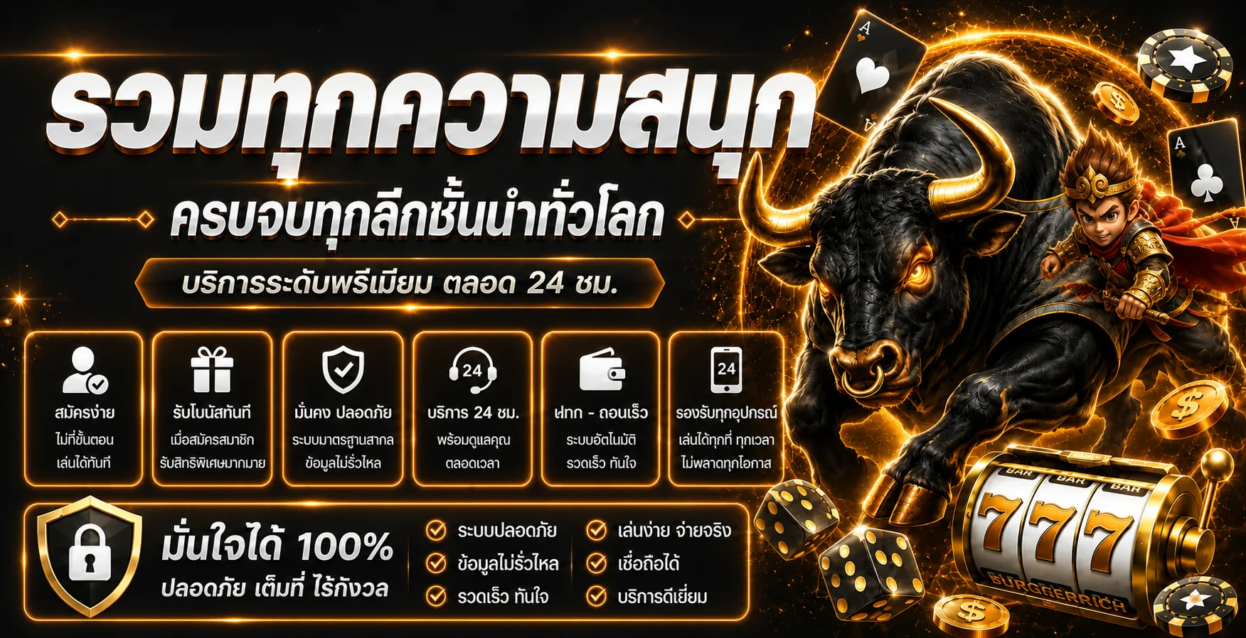 โปรโมชั่นสมาชิกใหม่ BURGERRICH พร้อมตัวละครเกม PG Soft